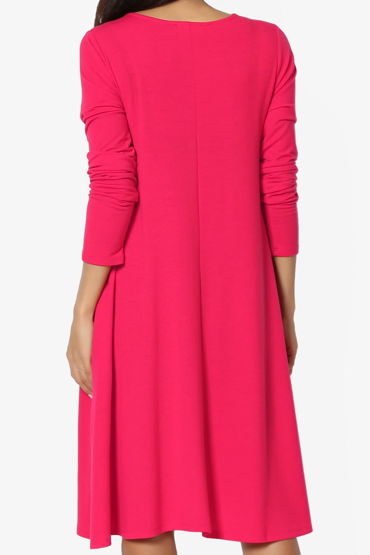 Allie Long Sleeve Jersey A-Line Dress VIVA MAGENTA_2