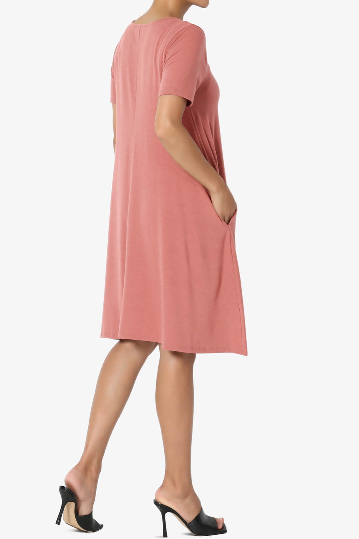 Allie Short Sleeve Jersey A-Line Dress ASH ROSE_4