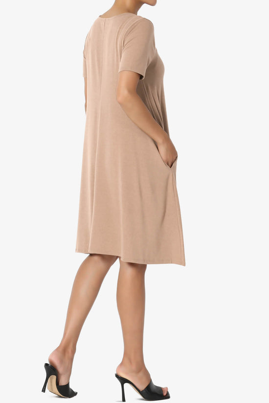 Allie Short Sleeve Jersey A-Line Dress BRUSH_4