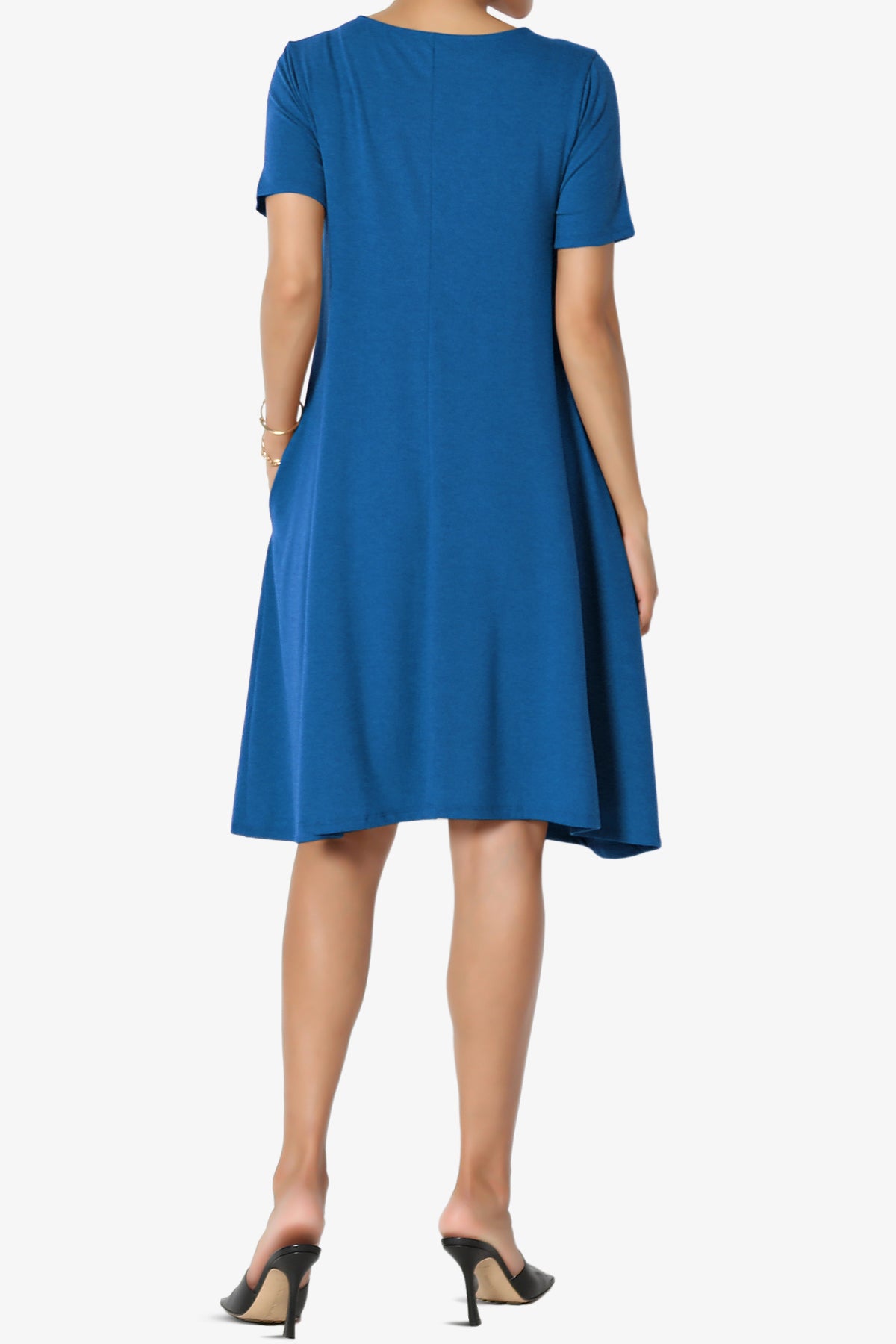 Allie Short Sleeve Jersey A-Line Dress CLASSIC BLUE_2