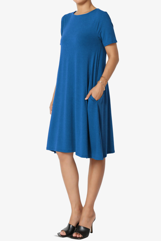 Allie Short Sleeve Jersey A-Line Dress CLASSIC BLUE_3