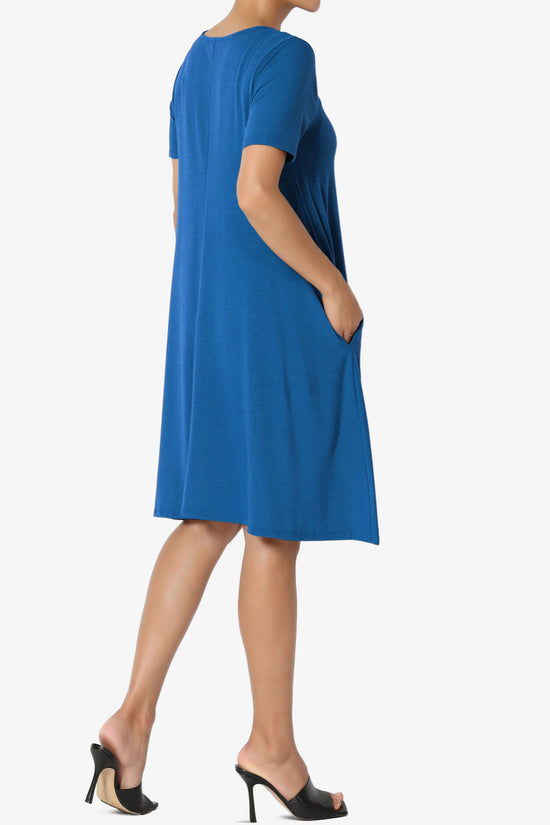 Allie Short Sleeve Jersey A-Line Dress CLASSIC BLUE_4