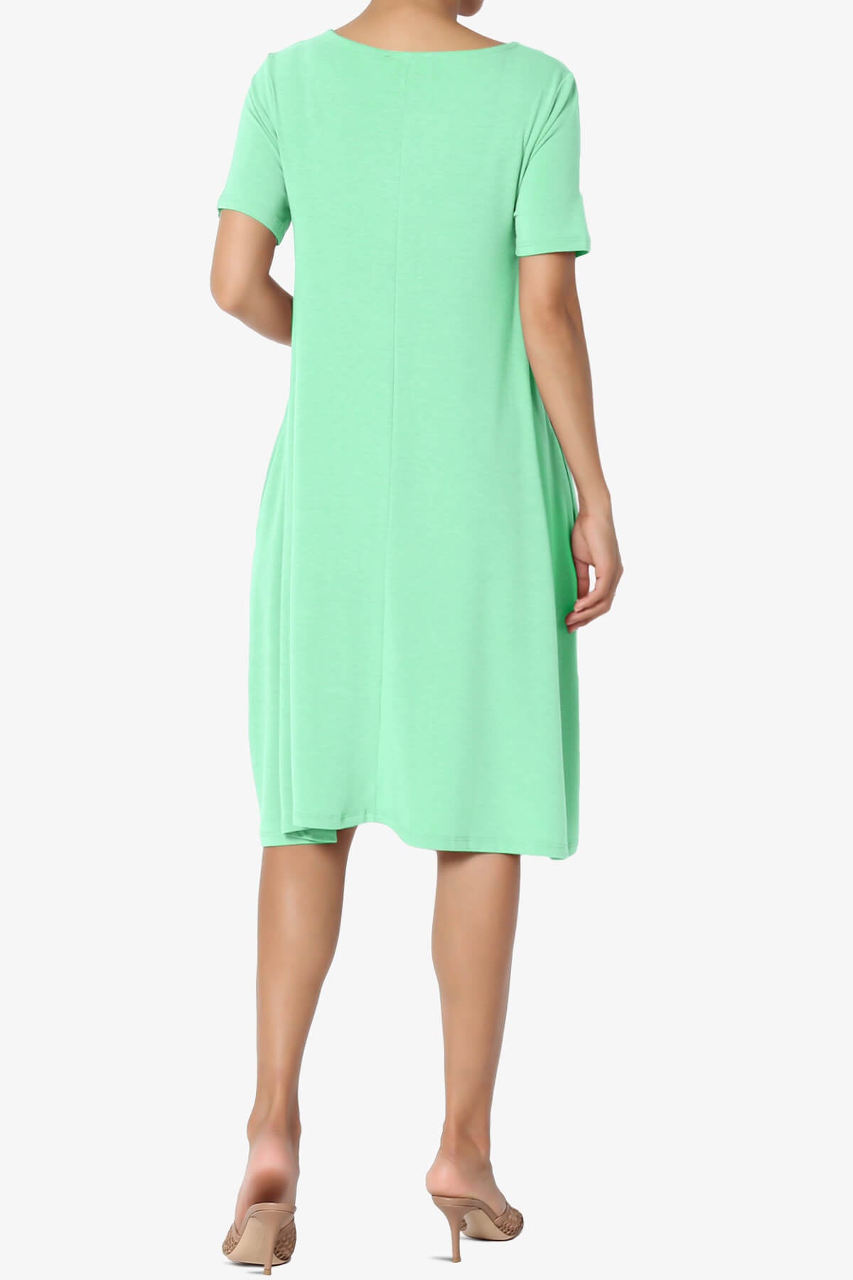 Allie Short Sleeve Jersey A-Line Dress GREEN MINT_2