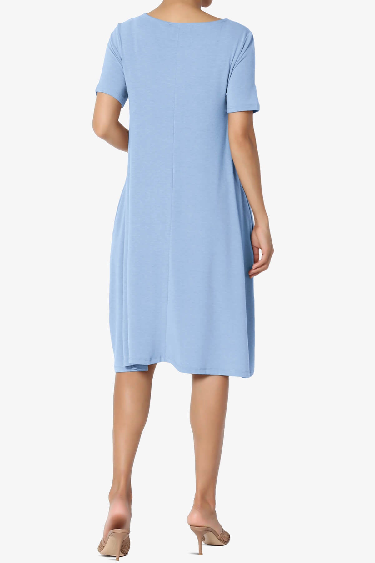 Allie Short Sleeve Jersey A-Line Dress LIGHT BLUE_2