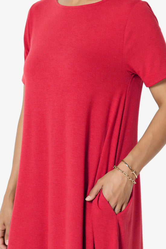 Allie Short Sleeve Jersey A-Line Dress RED_5