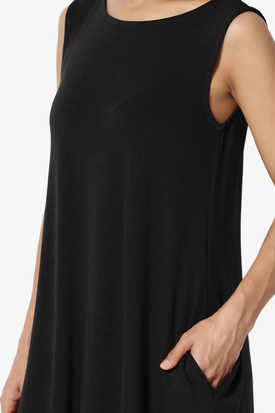 Allie Sleeveless Jersey A-Line Dress BLACK_5