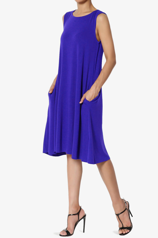 Allie Sleeveless Jersey A-Line Dress BRIGHT BLUE_3