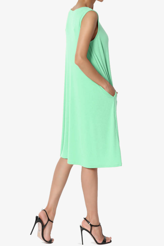 Allie Sleeveless Jersey A-Line Dress GREEN MINT_4