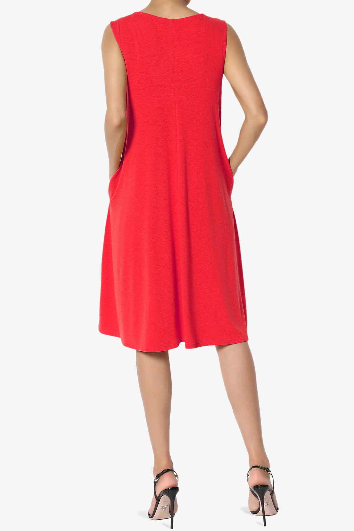 Allie Sleeveless Jersey A-Line Dress RED_2