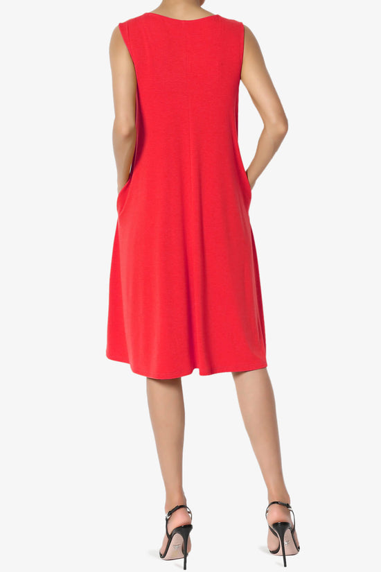 Allie Sleeveless Jersey A-Line Dress RED_2