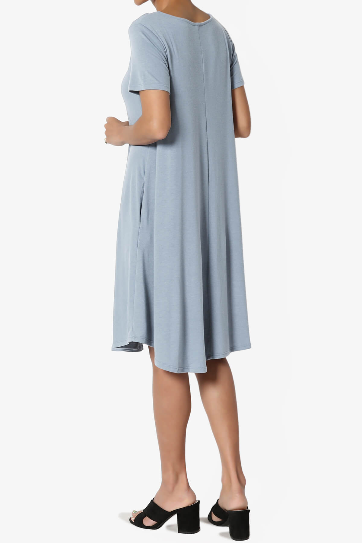 Load image into Gallery viewer, Amella Strappy Scoop Neck Pocket Dress ASH BLUE_4
