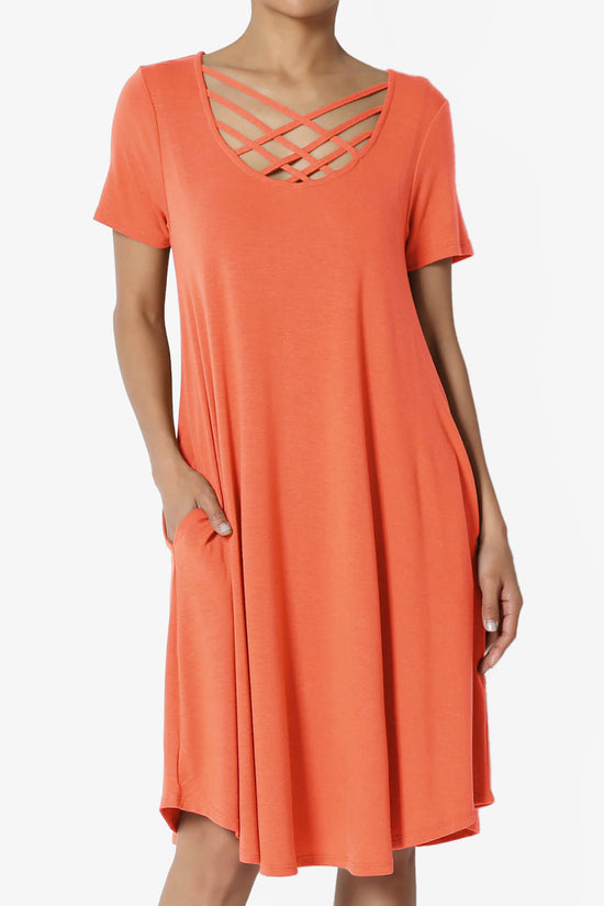 Load image into Gallery viewer, Amella Strappy Scoop Neck Pocket Dress ASH COPPER_1
