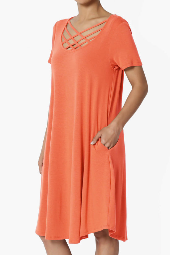 Load image into Gallery viewer, Amella Strappy Scoop Neck Pocket Dress ASH COPPER_3
