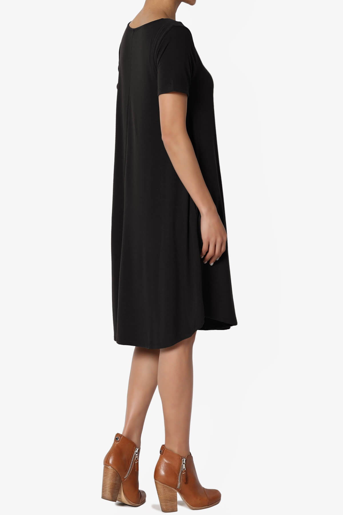 Amella Strappy Scoop Neck Pocket Dress BLACK_4