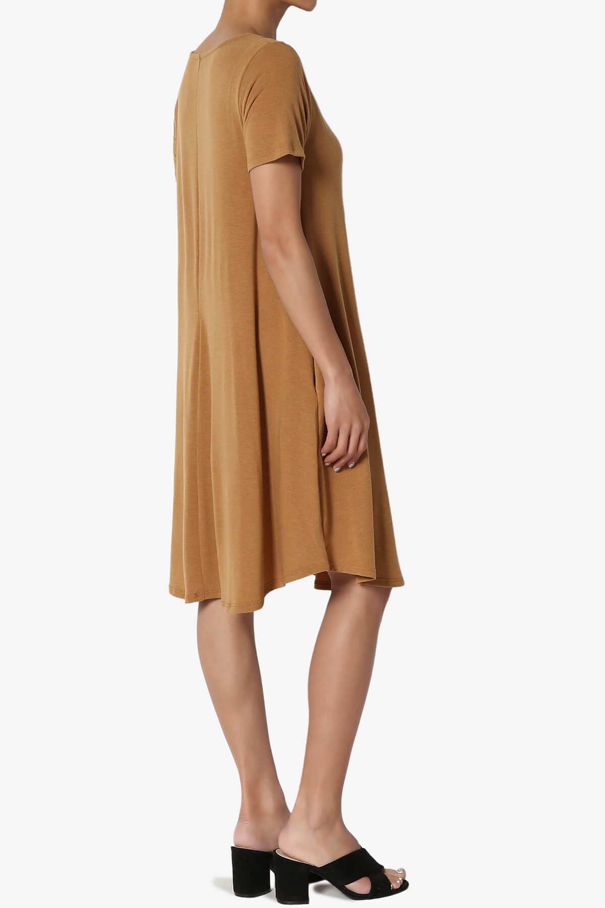 Load image into Gallery viewer, Amella Strappy Scoop Neck Pocket Dress COFFEE_4
