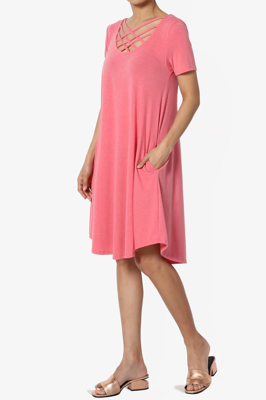 Load image into Gallery viewer, Amella Strappy Scoop Neck Pocket Dress DESERT ROSE_3
