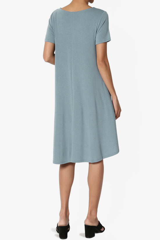 Load image into Gallery viewer, Amella Strappy Scoop Neck Pocket Dress DUSTY BLUE_2
