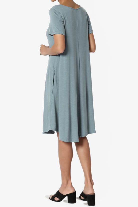 Load image into Gallery viewer, Amella Strappy Scoop Neck Pocket Dress DUSTY BLUE_4
