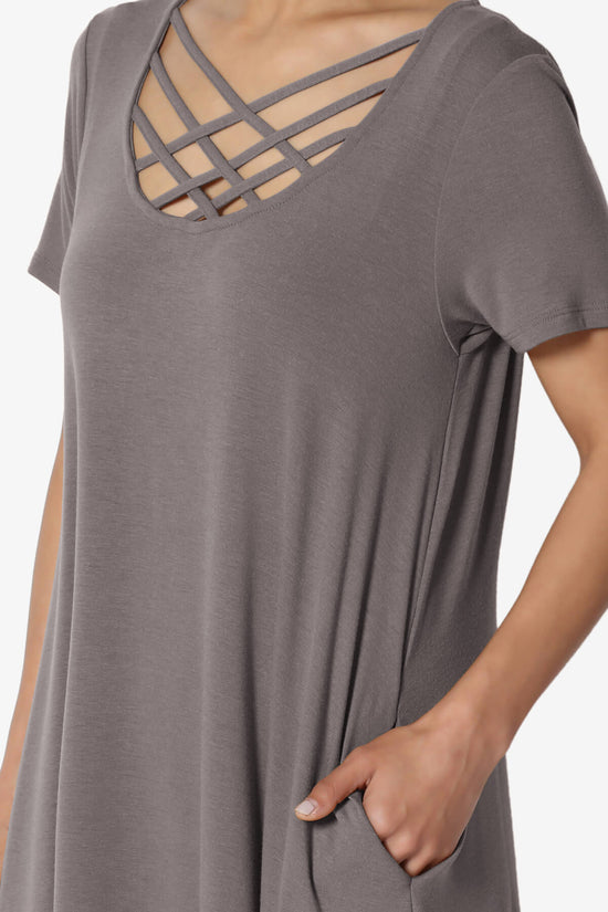 Load image into Gallery viewer, Amella Strappy Scoop Neck Pocket Dress GREY_5
