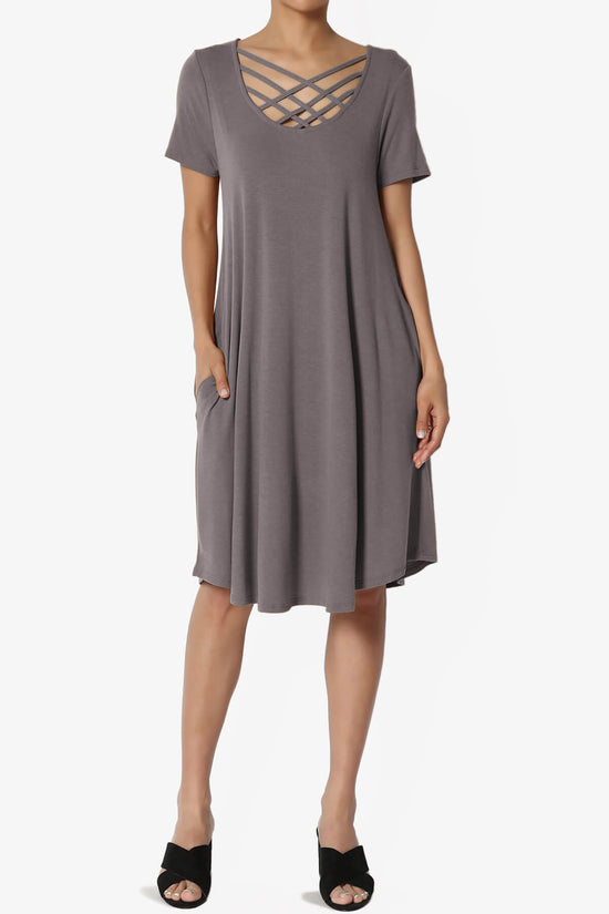 Load image into Gallery viewer, Amella Strappy Scoop Neck Pocket Dress GREY_6

