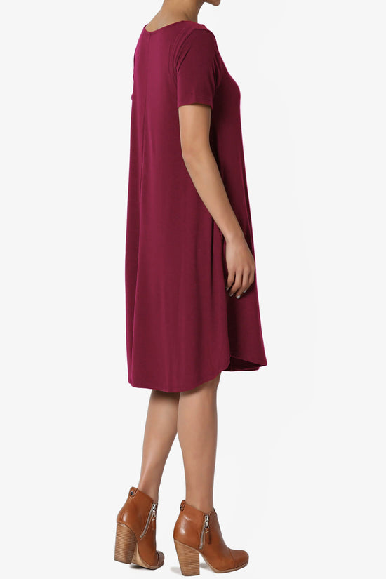 Load image into Gallery viewer, Amella Strappy Scoop Neck Pocket Dress WINE_4
