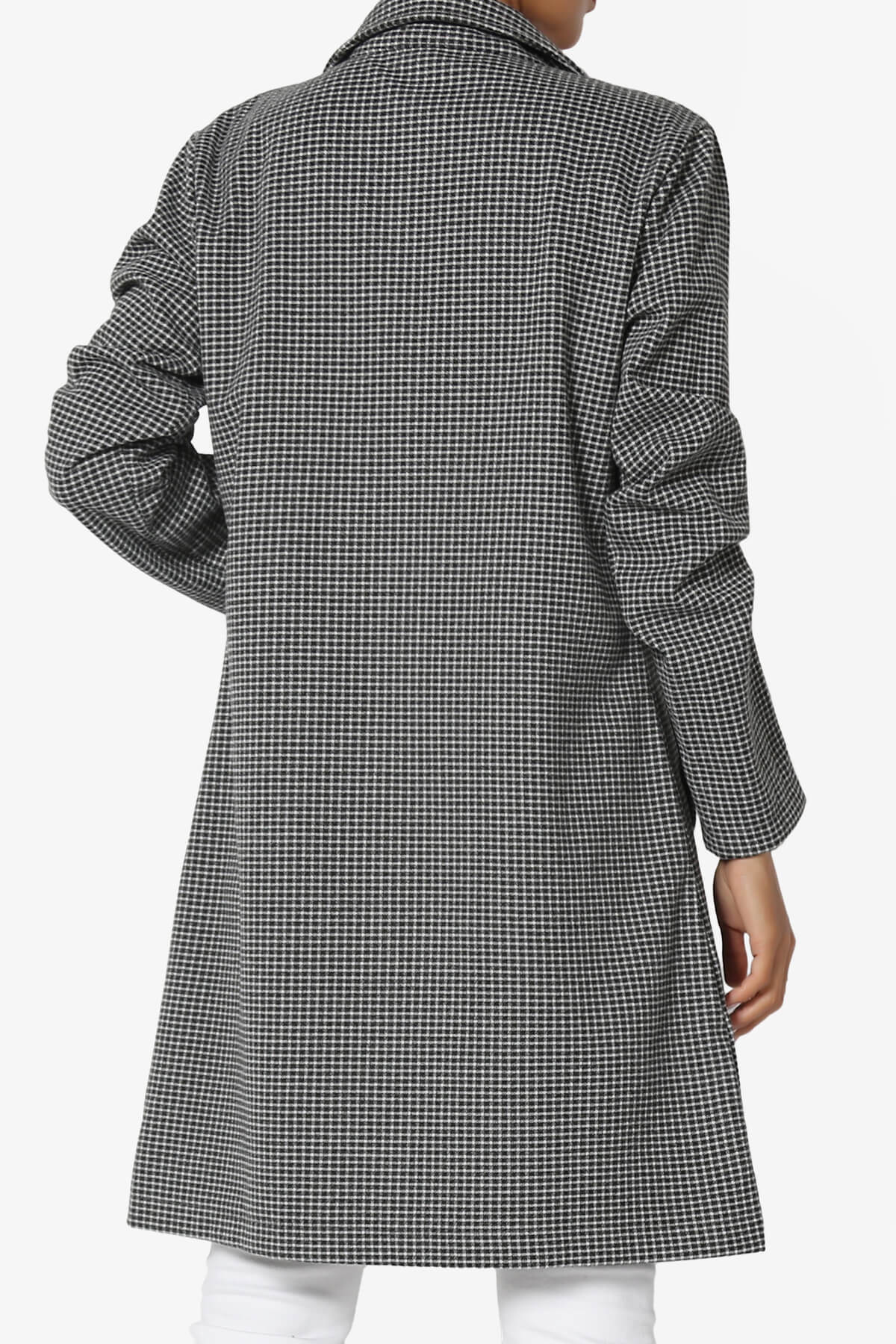 Amulet Checkered Long Coat Jacket BLACK_2