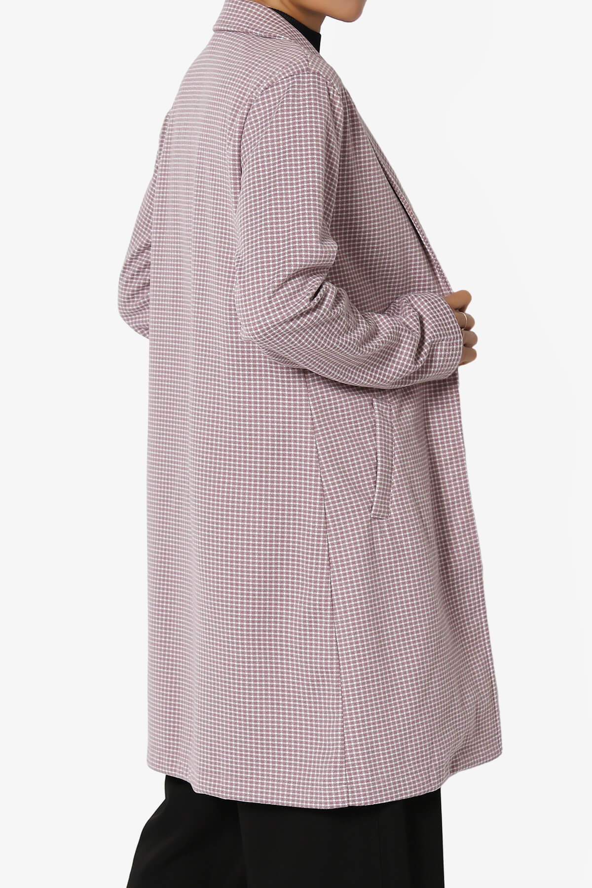 Amulet Checkered Long Coat Jacket DUSTY LAVENDER_4