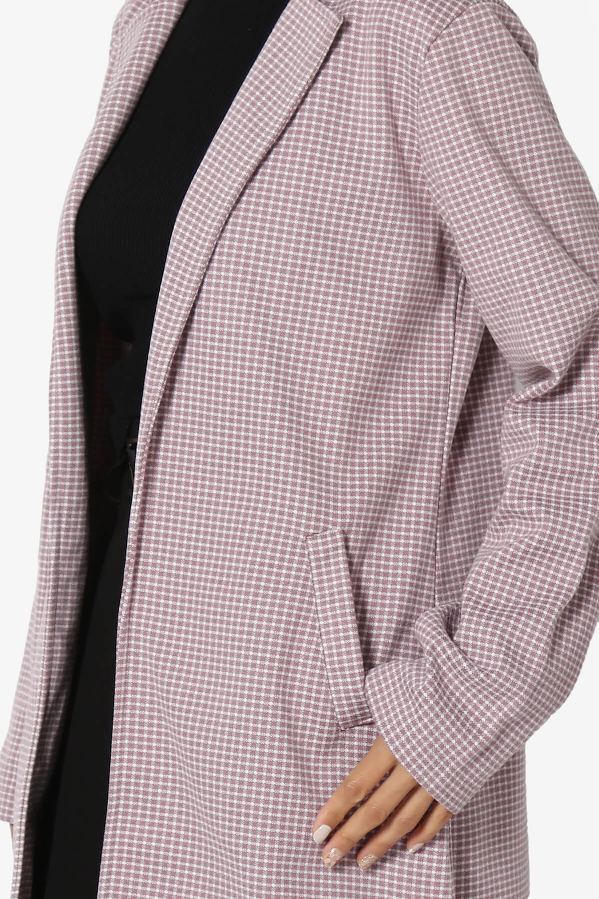 Amulet Checkered Long Coat Jacket DUSTY LAVENDER_5