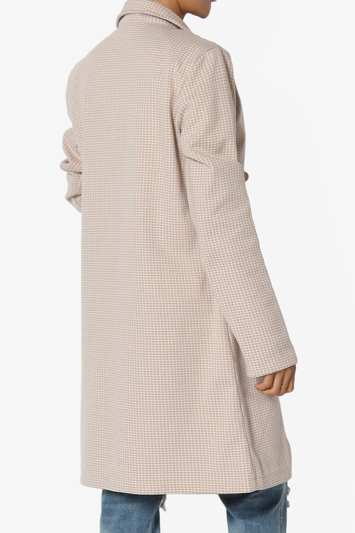 Amulet Checkered Long Coat Jacket KHAKI_4