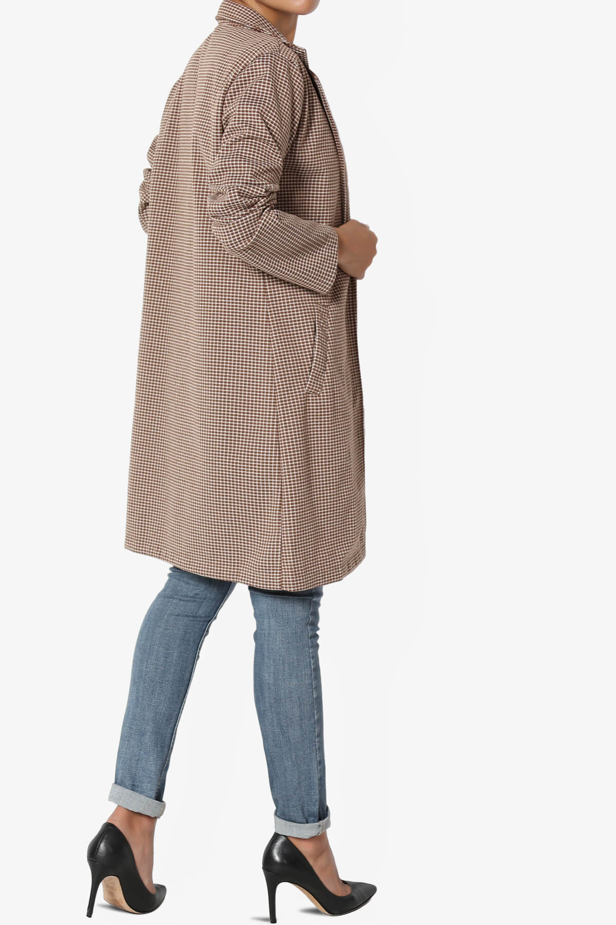 Amulet Checkered Long Coat Jacket RUST_4