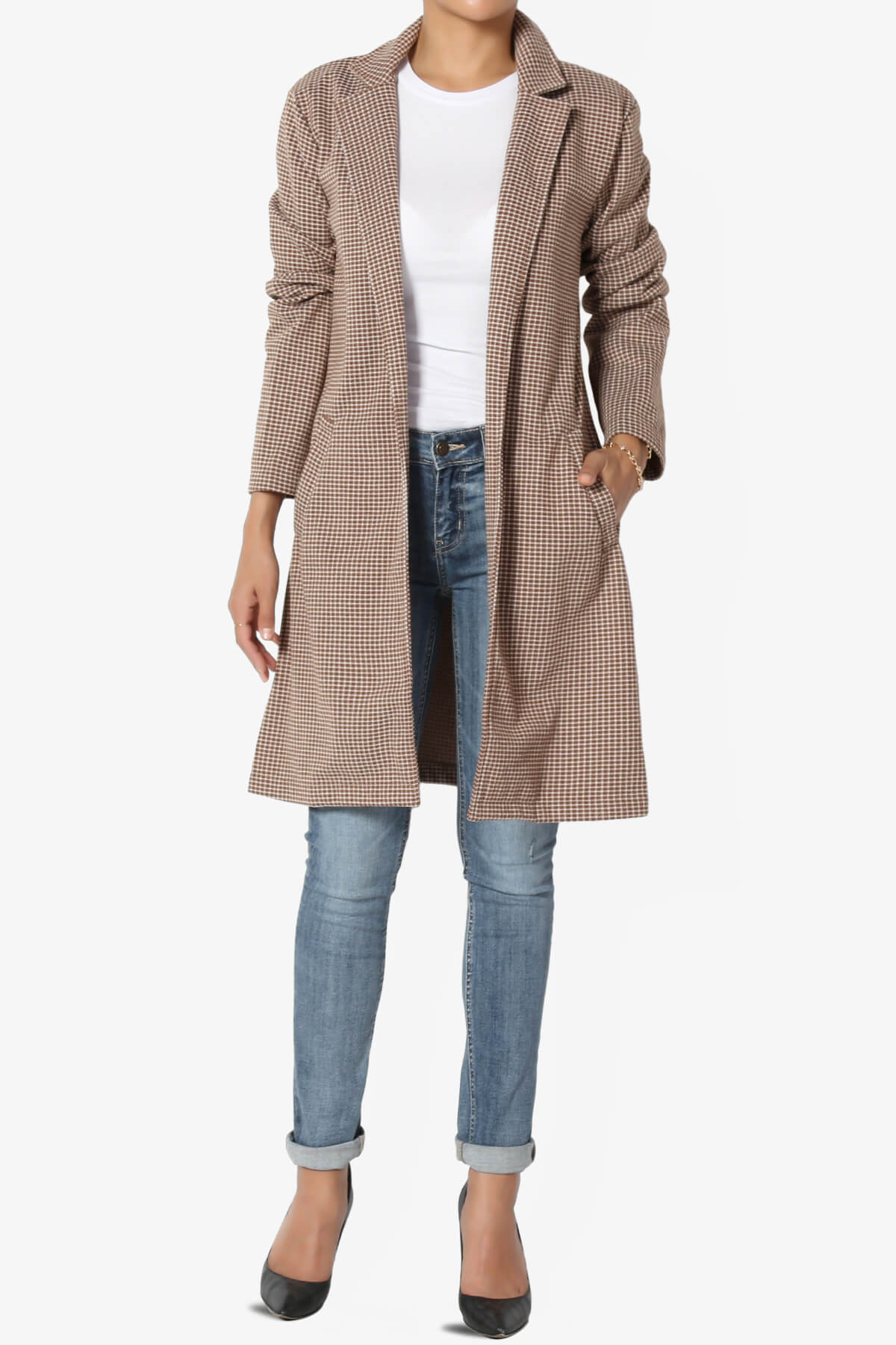 Amulet Checkered Long Coat Jacket