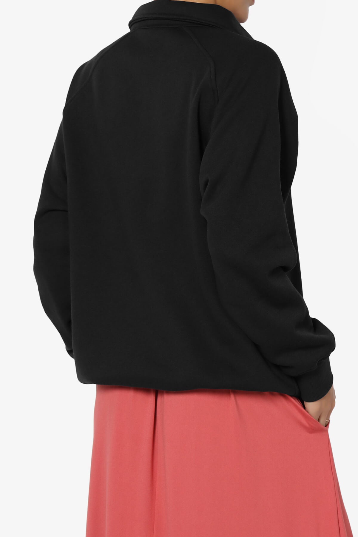Load image into Gallery viewer, Avianna Oversized Fleece Polo Sweatshirt BLACK_4
