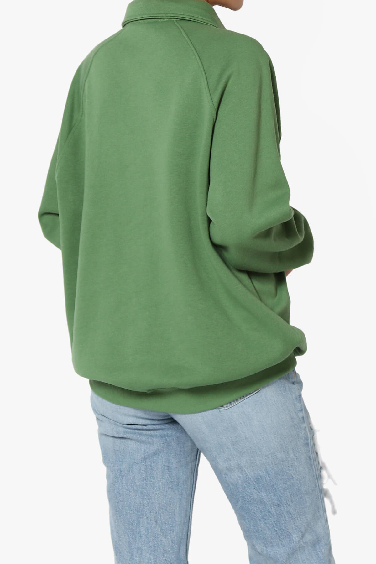 Load image into Gallery viewer, Avianna Oversized Fleece Polo Sweatshirt KIWI_4
