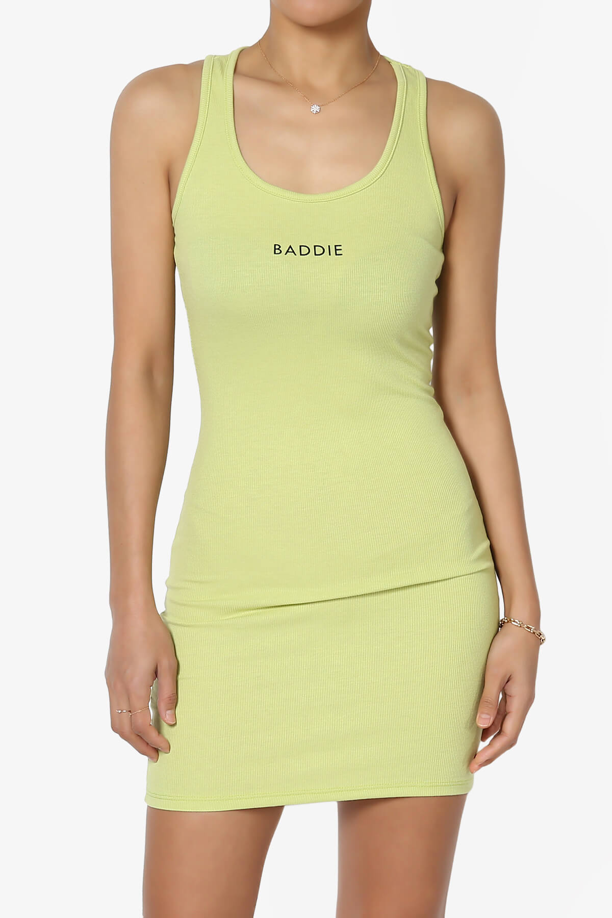 Baddie Ribbed Bodycon Mini Tank Dress MOSS_1