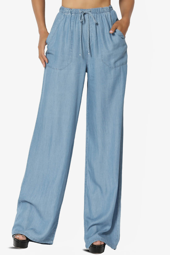 Bahama Chambray All Day High Rise Easy Pants BLUE_1