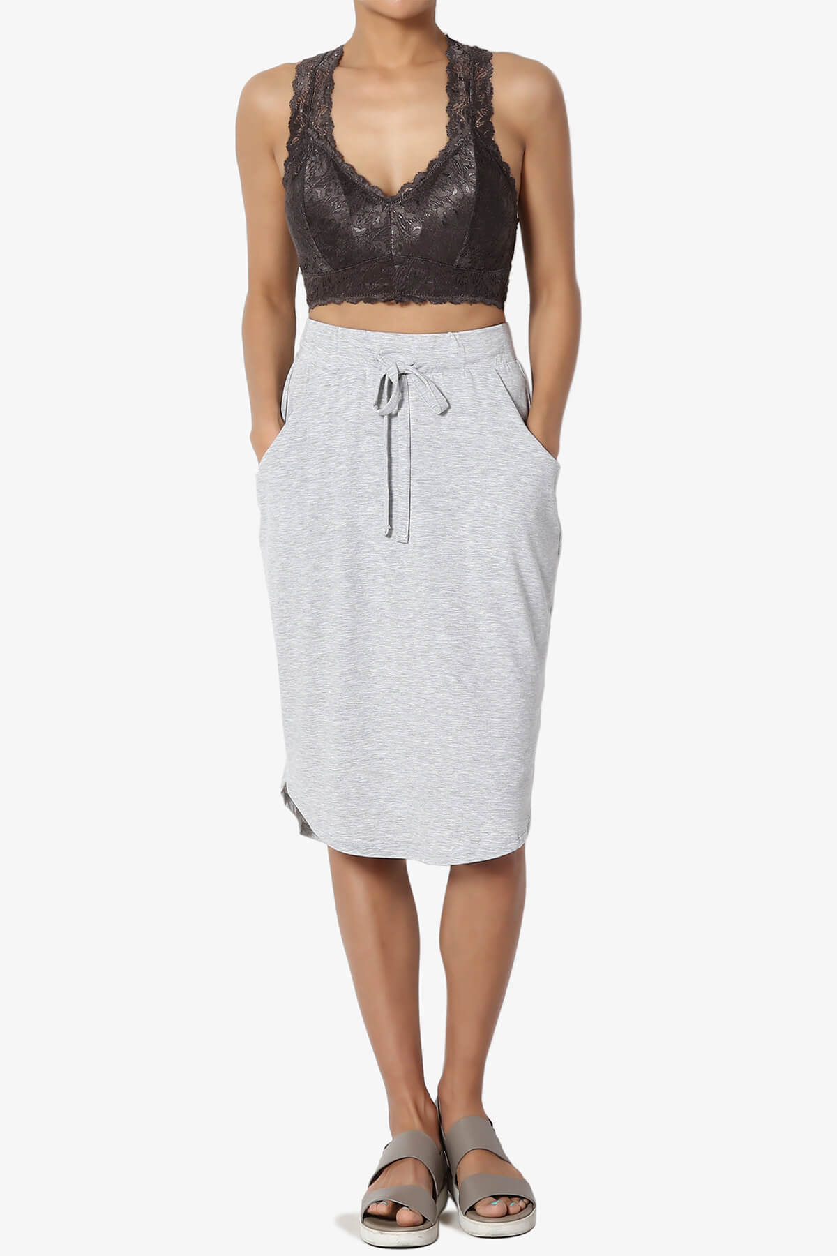 Baja Padded Lace Bralette Crop Tank Top ASH GREY_6