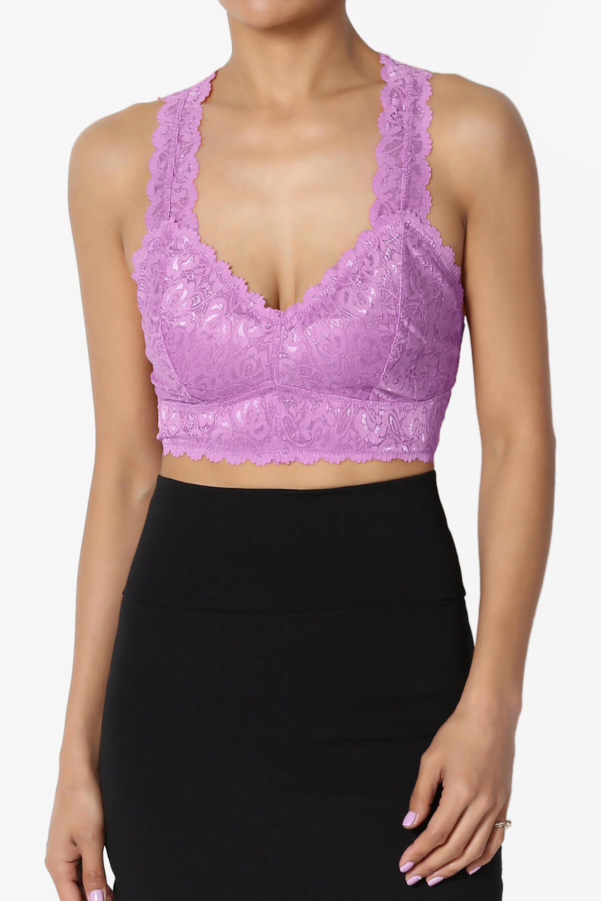 Baja Padded Lace Bralette Crop Tank Top DARK MAUVE_1