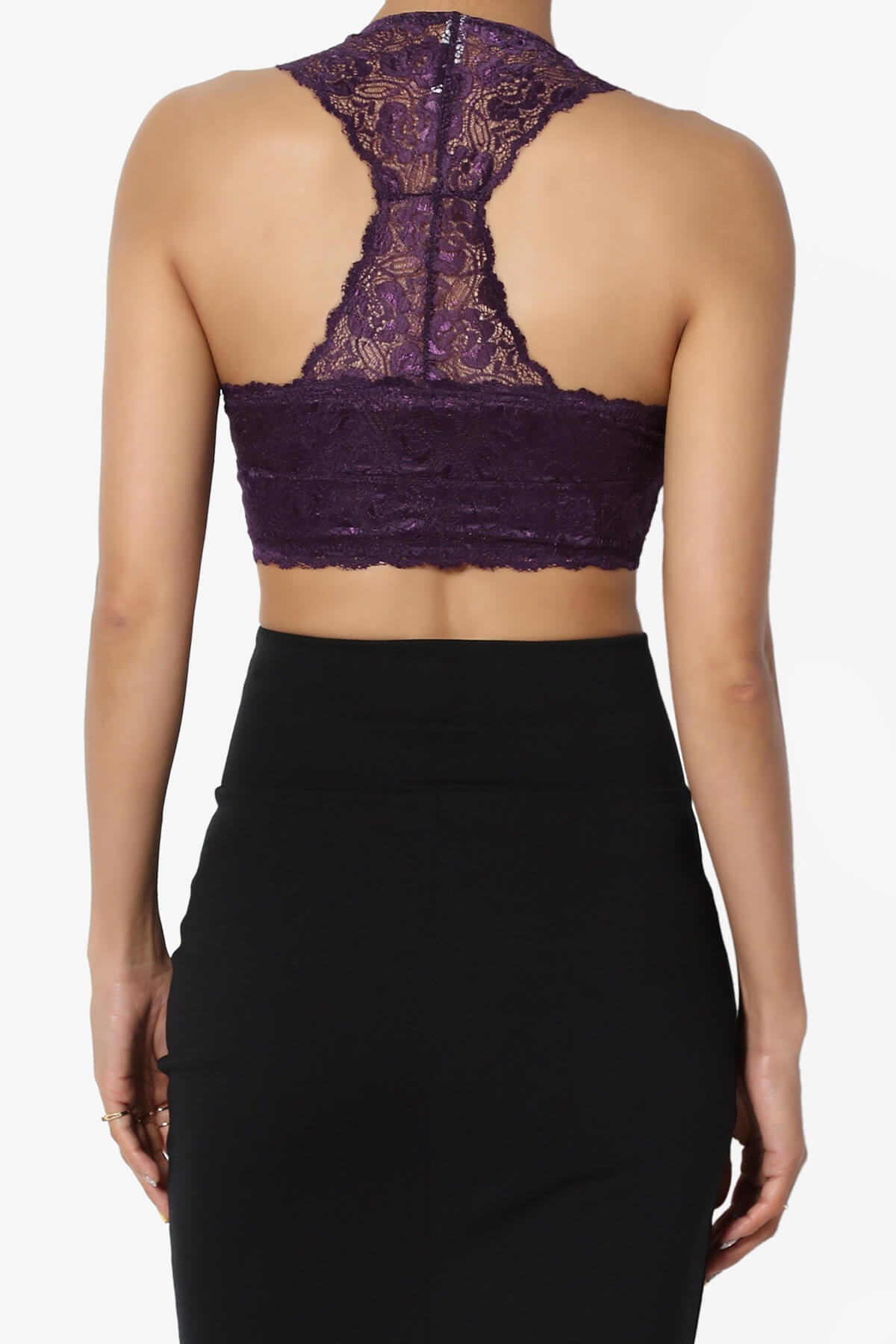 Baja Padded Lace Bralette Crop Tank Top DARK PURPLE_2