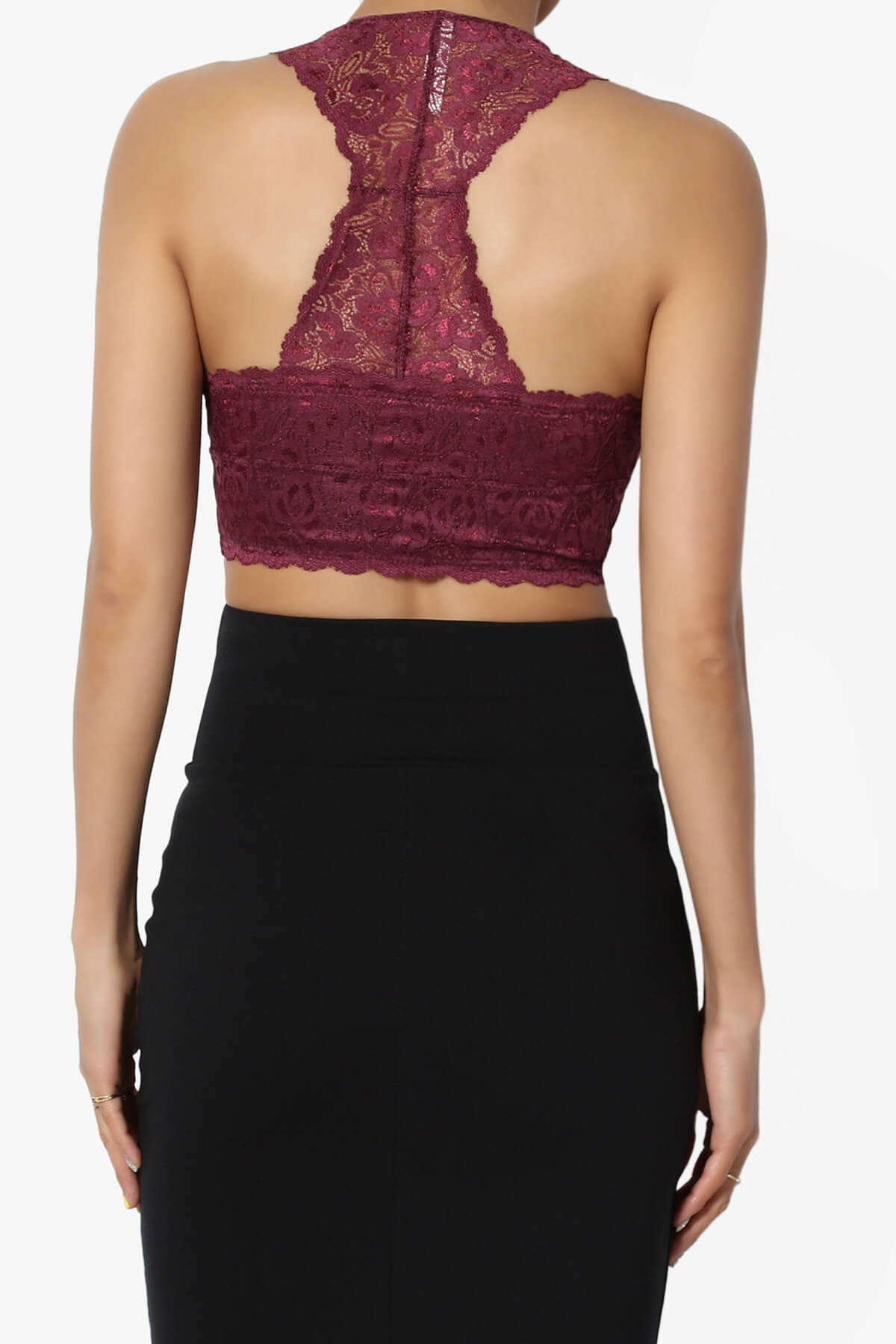 Baja Padded Lace Bralette Crop Tank Top DUSTY PLUM_2