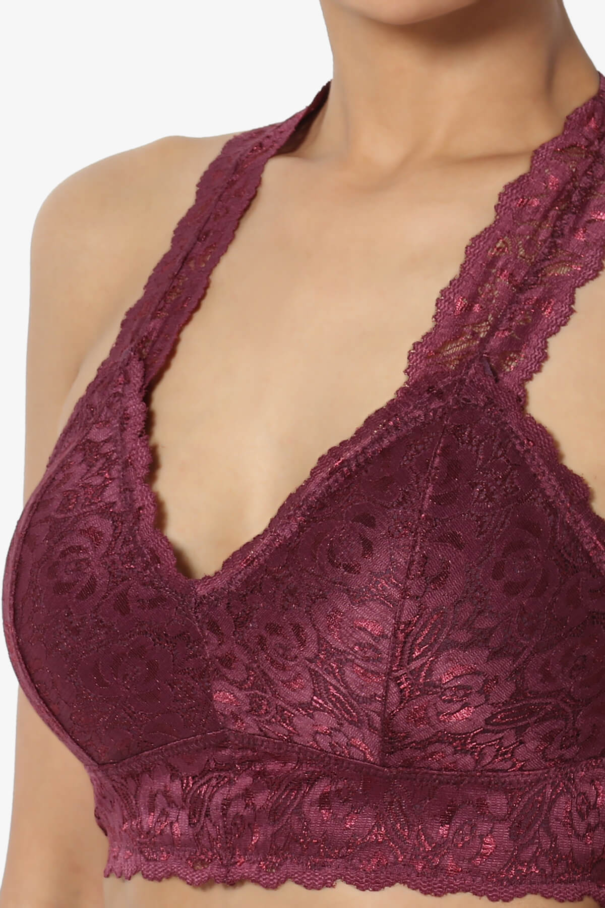 Baja Padded Lace Bralette Crop Tank Top DUSTY PLUM_5