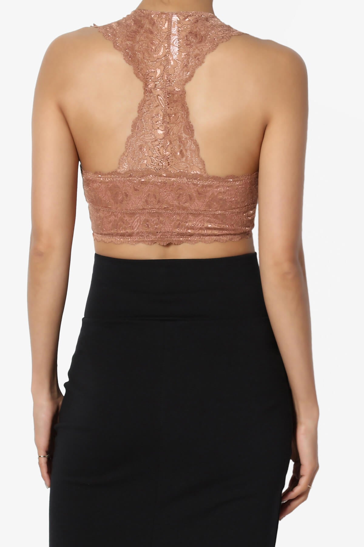 Baja Padded Lace Bralette Crop Tank Top EGG SHELL_2