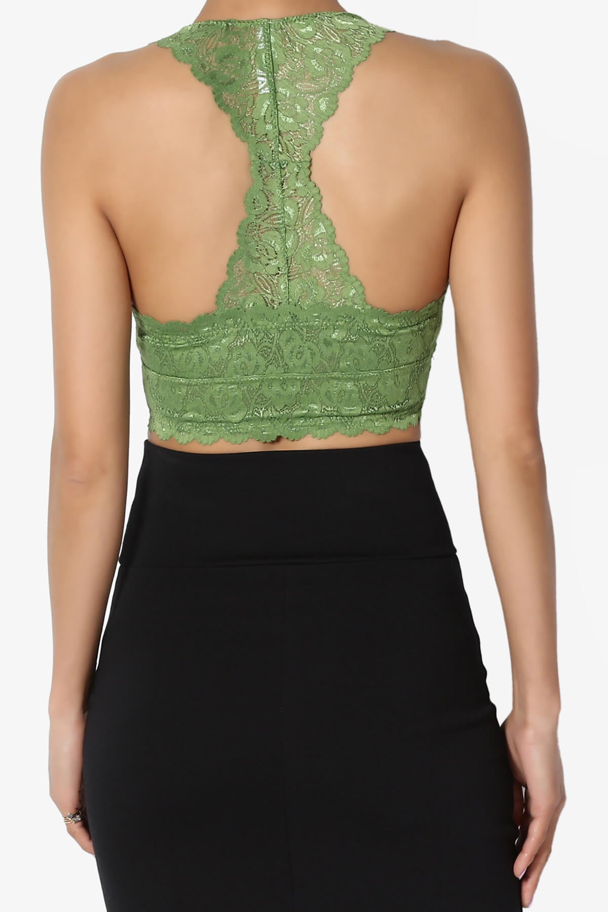 Baja Padded Lace Bralette Crop Tank Top KIWI_2