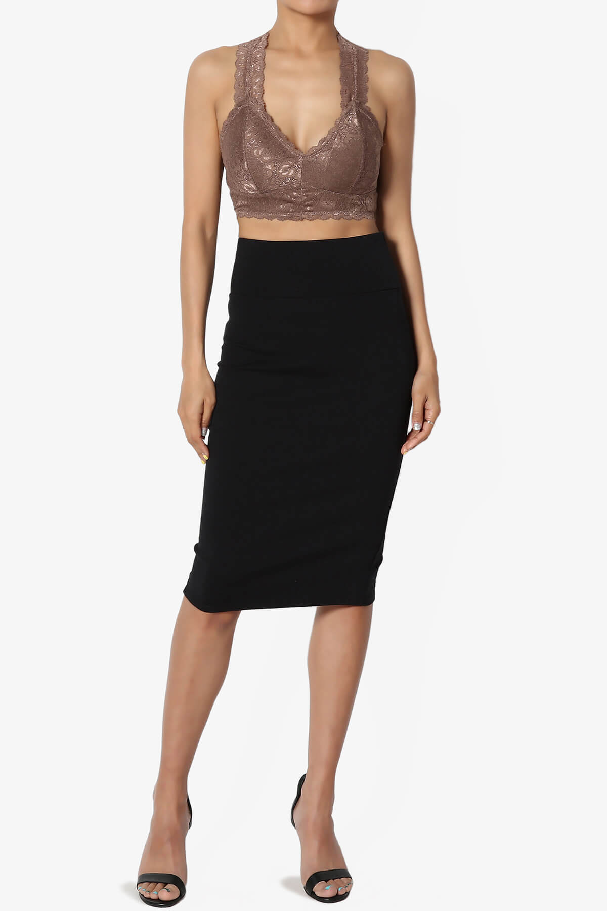 Baja Padded Lace Bralette Crop Tank Top MOCHA_6