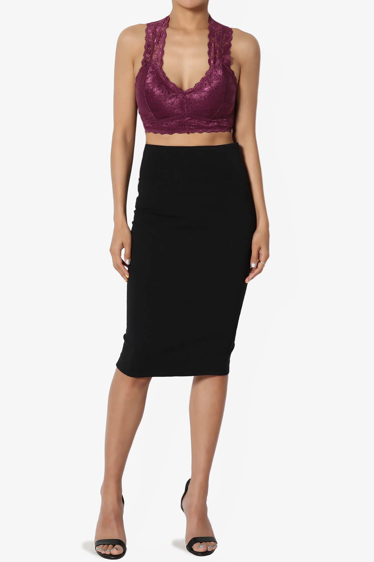 Baja Padded Lace Bralette Crop Tank Top PLUM_6