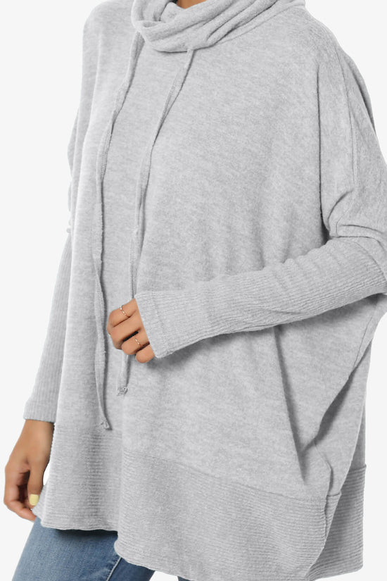 Barclay Cowl Neck Melange Knit Oversized Sweater HEATHER GREY_5