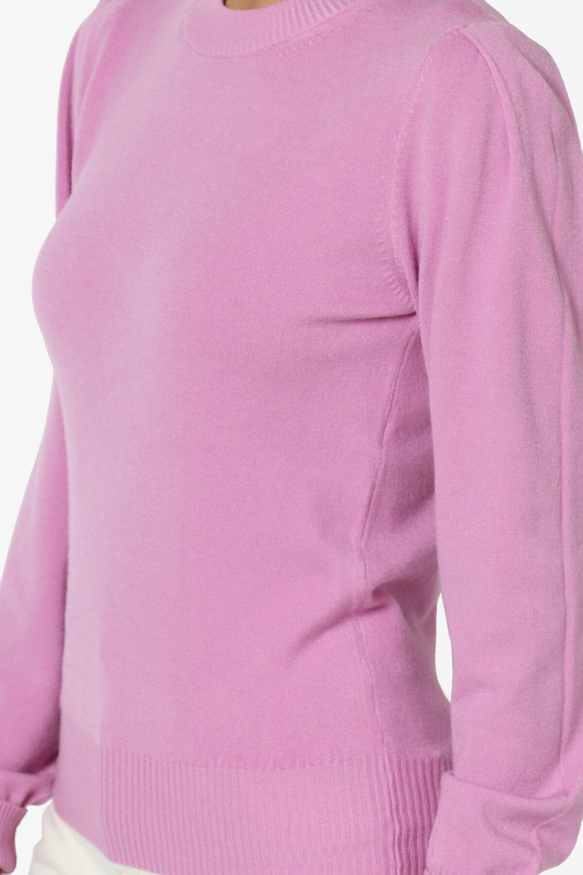 Load image into Gallery viewer, Bcarina Pleated Shoulder Crew Neck Sweater MAUVE_5
