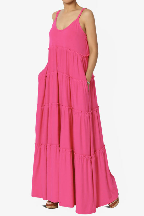 Bennet Ruffle Tiered Pocket Cami Maxi Dress FUCHSIA_3