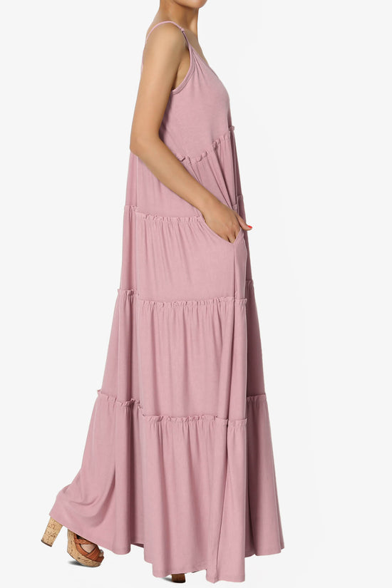 Bennet Ruffle Tiered Pocket Cami Maxi Dress LIGHT ROSE_4