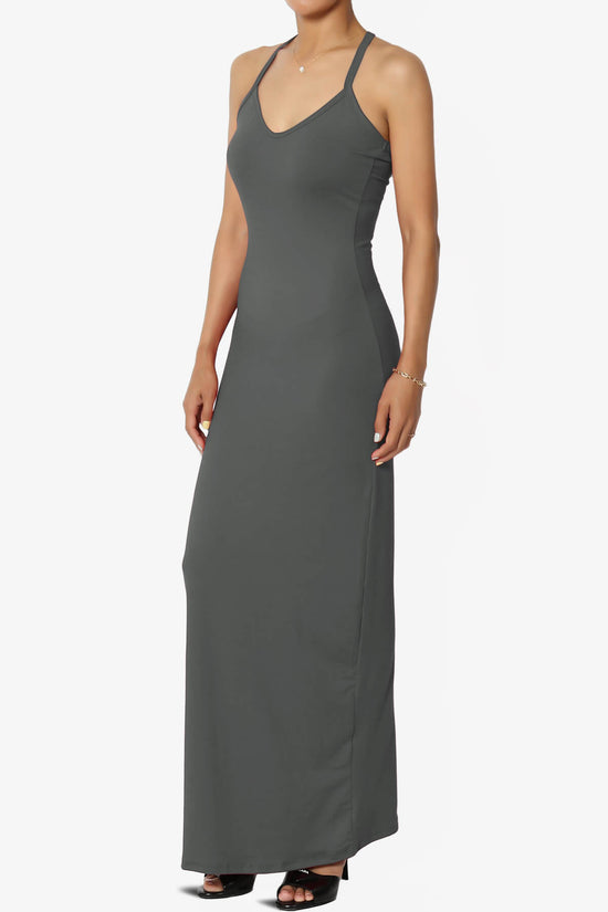Load image into Gallery viewer, Berlin Stretch Silky Knit Cami Maxi Dress ASH GREY_3
