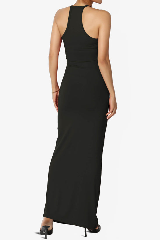 Load image into Gallery viewer, Berlin Stretch Silky Knit Cami Maxi Dress BLACK_2
